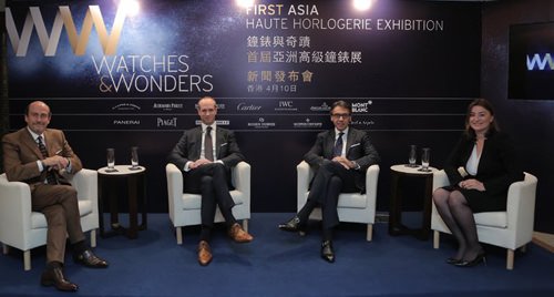 (From left to right) Richard Mille, CEO of Richard Mille, David von Gunten, CEO Audemars Piguet (Hong Kong), Alain Li, CEO Richemont Asia Pacific and Fabienne Lupo, Chairwoman & Managing Director FHH 