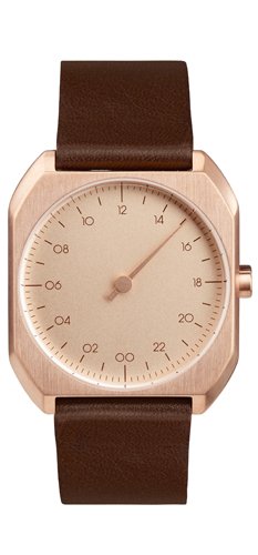 Slow Mo 10 by Slow Watches (34mm Rose Gold Dial & Leather Strap)