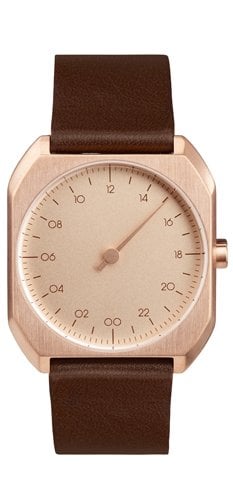 Slow Mo 10 by Slow Watches (34mm Rose Gold Dial & Leather Strap)