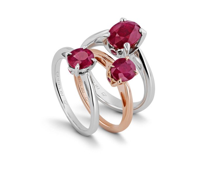 Greenland ruby rings by Gübelin