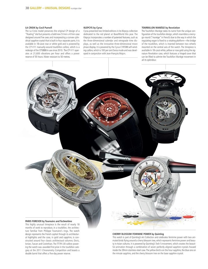 Mars, the red planet, inspired this version of the Klepcys presented by Cyrus at Baselworld 2012.