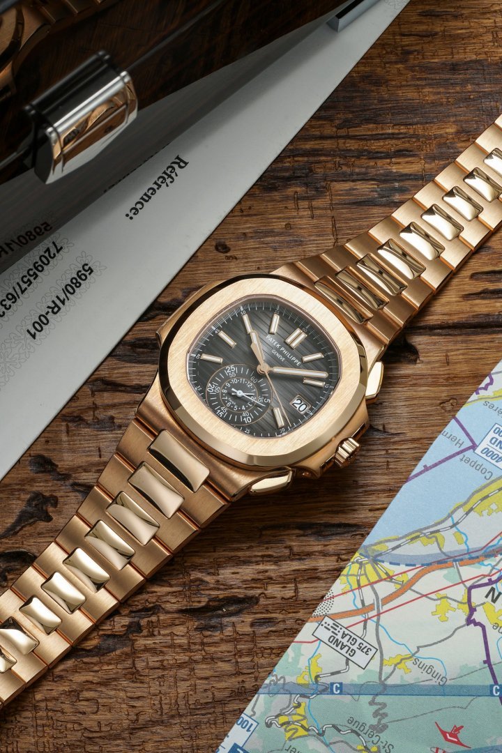 Ref. 5980/1R Patek Philippe Nautilus in pink gold, the flagship lot of Phillips' first online watch auction held in September from Geneva