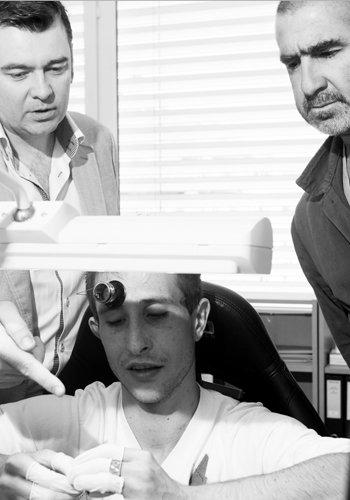 Guillaume Tetu and Eric Cantona visiting the Hautlence workshops