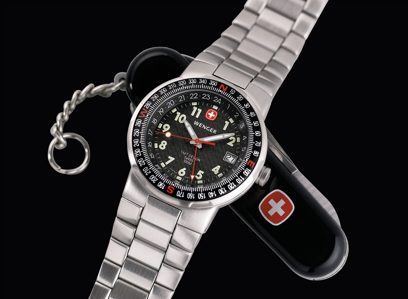 Wenger 72755 フィールドトラベラー Wenger Men's Swiss Made TerraGraph Dual Time Power Reserve Alarm
