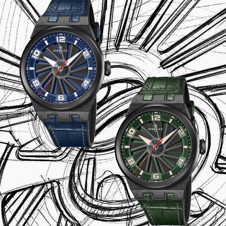 Perrelet signs two new creations in the Turbine Carbon collection