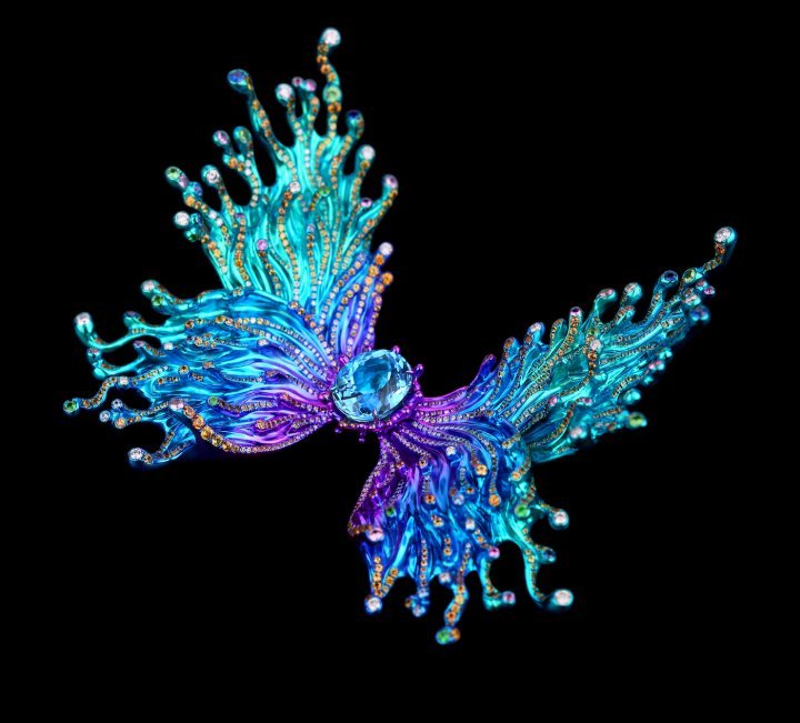 Wallis Hong “Eternal Butterfly II” is part of a daring duo of sculptural brooches that were inspired by a childhood chance encounter with an extraordinary butterfly.