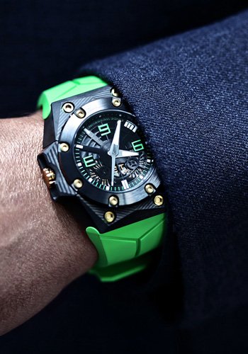 The New Oktopus Double Date Carbon Green by Linde Werdelin