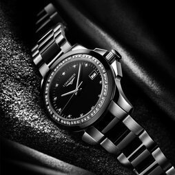 LADIES DIAMOND CONQUEST (BLACK) by Longines