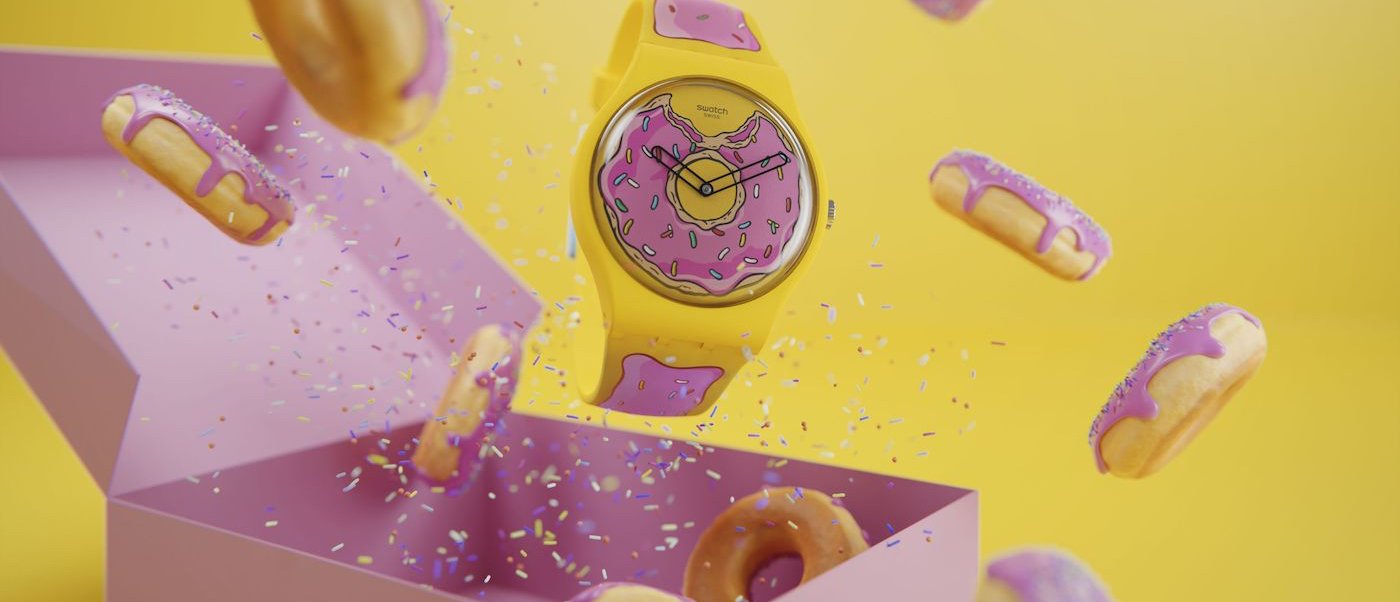 Swatch marks the Simpsons' return with a donut-inspired watch