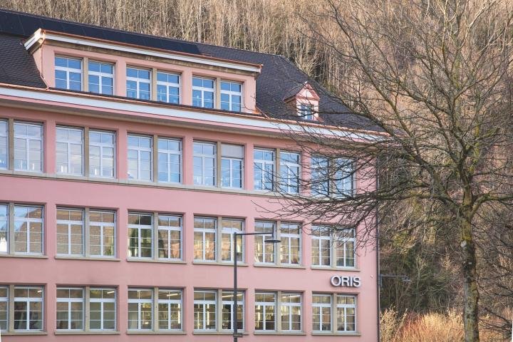 Oris headquarters in Hölstein. The company is committed to reducing its carbon impact by 10% per year.