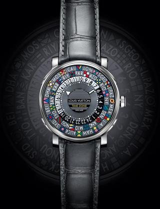 Louis Vuitton : un étui à montres en toile Damier graphite