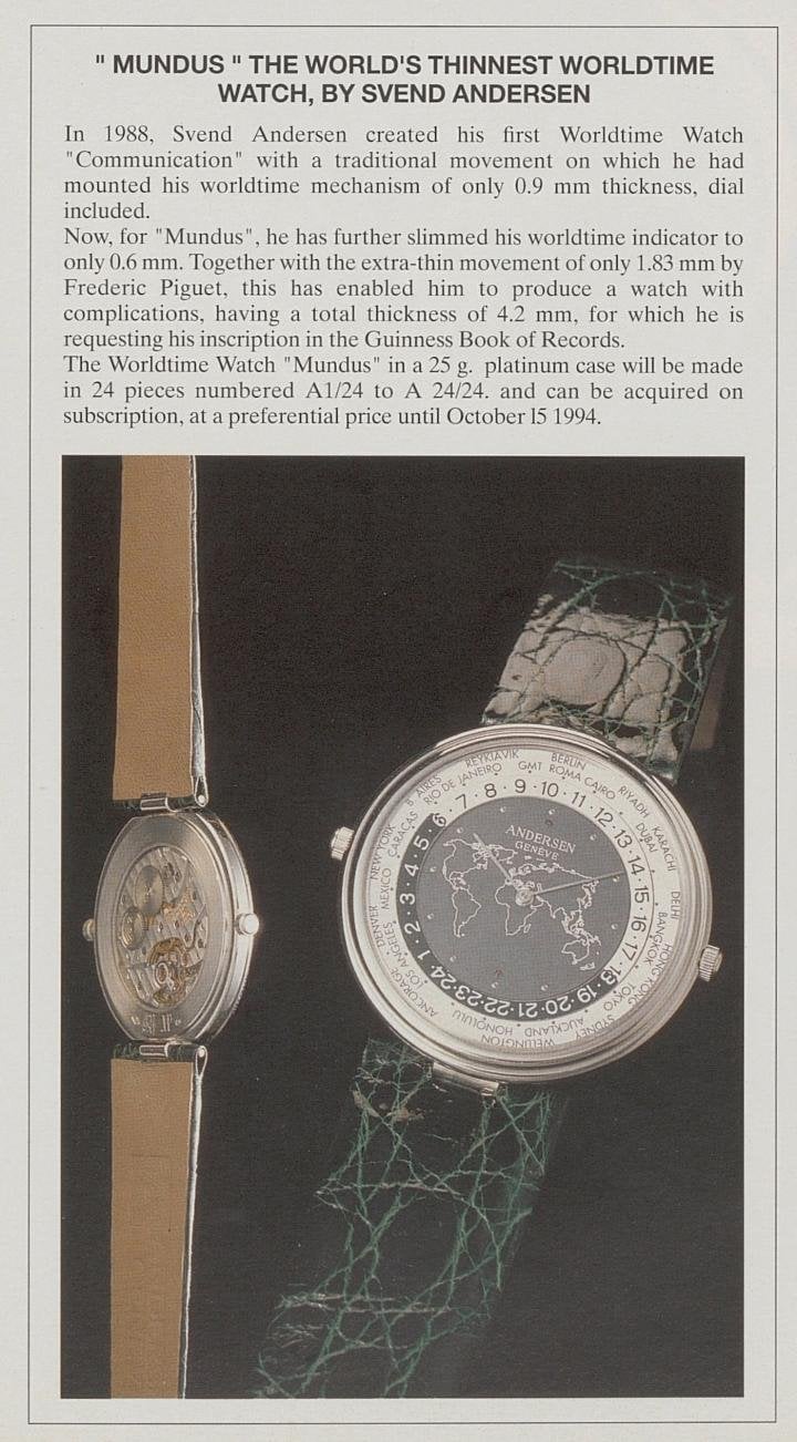 The Mundus, an exceptionally thin World Time model