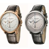 TBR Timepieces - Left: 18-carat rose gold case, silvery-white and silvery opaline dial, case diameter 44 mm, A&S6008 exclusive Arnold & Son mechanical movement, self-winding © Arnold & Son - Right: Stainless steel case, light-grey and silvery opaline dial, case diameter 44 mm, A&S6008 exclusive Arnold & Son mechanical movement, self-winding © Arnold & Son