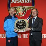 Arsène Wenger (left) with Bruno Grande (right), COO of JeanRichard