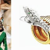 Left: Richard Burton & Elizabeth Taylor in CLEOPATRA - Right: Serpenti Watch worn by Elizabeth Taylor