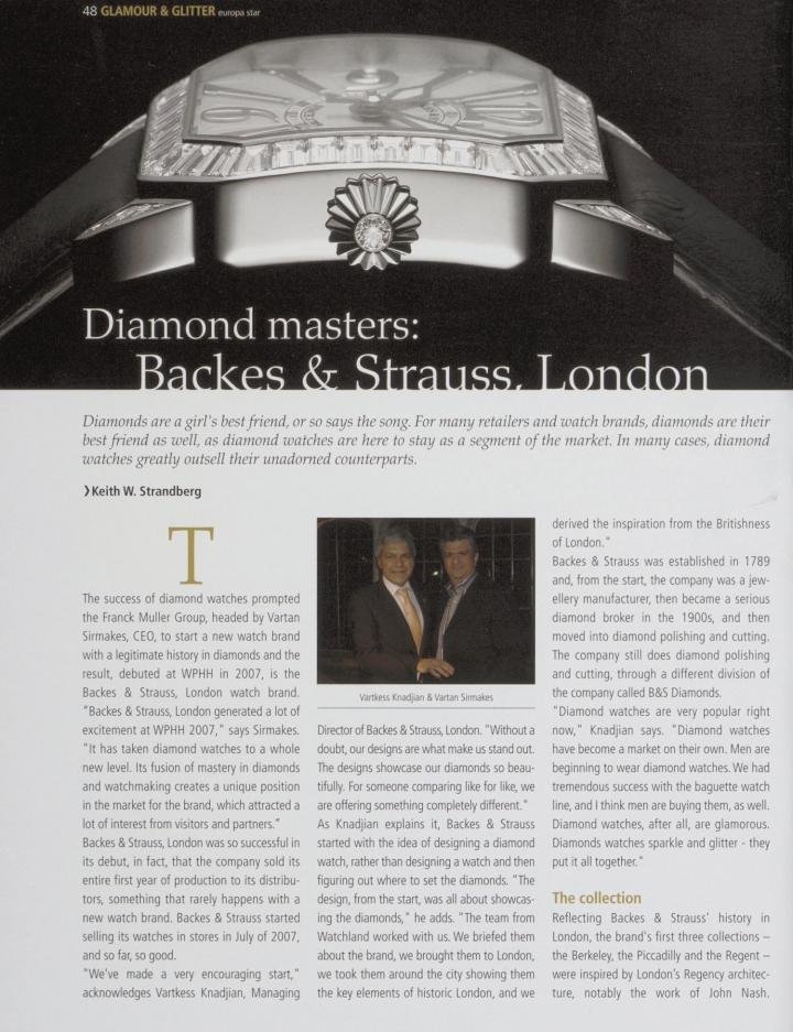 An interview with Vartkess Knadjian, CEO of Backes & Strauss, in 2007. Twelve years later, in a changing watch industry, we interview him again.