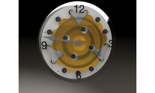 A cycloid reducer to display the hours and minutes