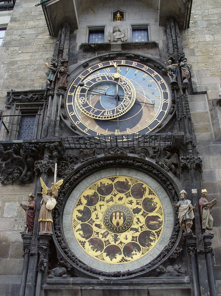 The Prague astronomical clock was built in 1410 by master clockmaker Hanus Carolinum and refined in the sixteenth century by Jan Táborský. Legend has it that Hanus was blinded to prevent him from making a similar clock elsewhere. (Photo Steve Collis from Melbourne)