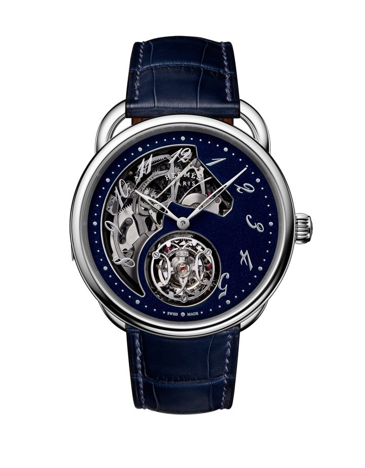 Arceau Lift Tourbillon Répétition Minutes with Abyss blue-lacquered dial 