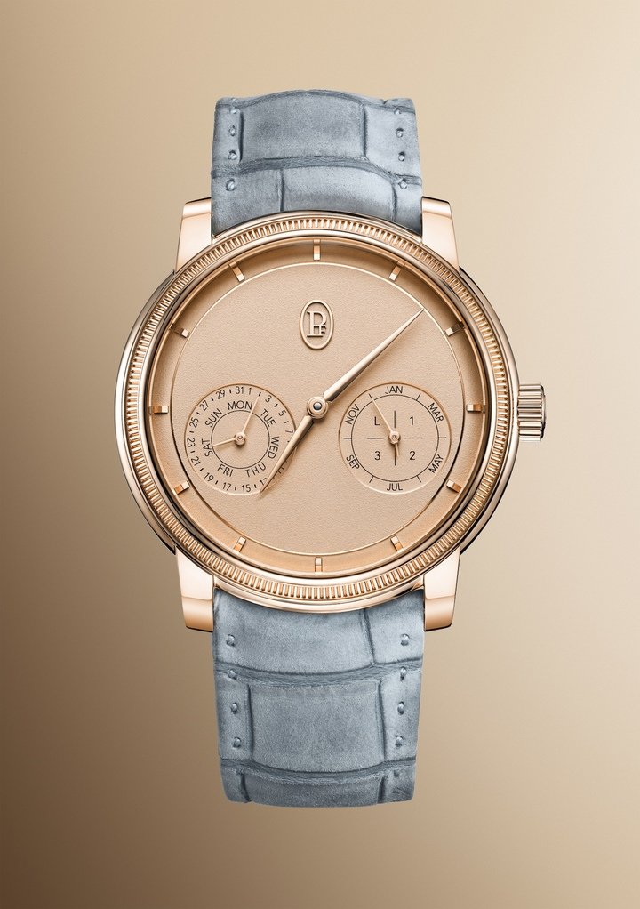 The Toric Quantième Perpétuel is proposed as two 50-piece limited editions in 18k rose gold or 950 platinum. True to its minimalist approach, Parmigiani Fleurier has simplified the visual challenge of a perpetual calendar thanks to an ingenious coaxial design. All the essential information of day and date, month and leap year, are harmoniously arranged on two subdials at 4 and 8 o'clock. This watch joins the brand's Gregorian, Chinese and Islamic calendars.