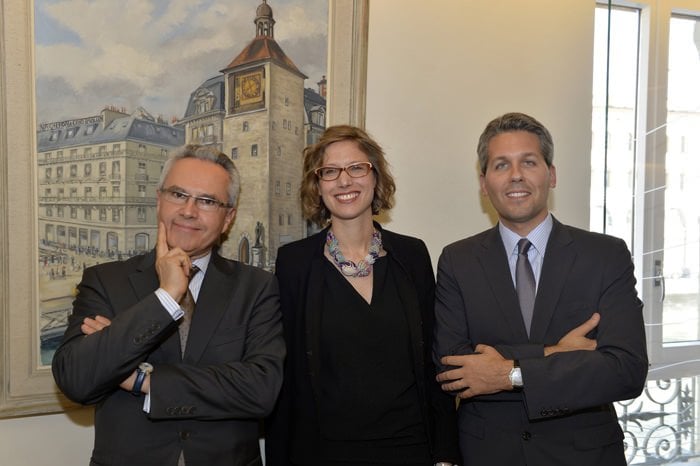 From the left to the right : Heinz Forrer, President of Vacheron Constantin Switzerland, Charlotte Mailler, « Art en Vieille Ville » and Julien Marchenoir, Marketing and Heritage Director of Vacheron Constantin