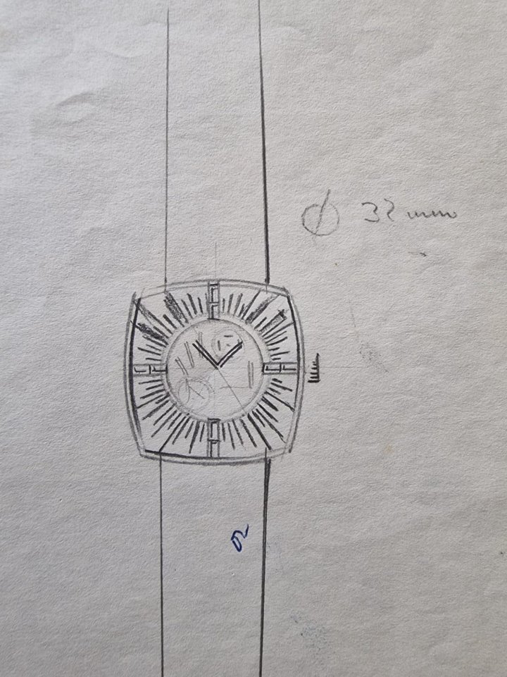 These sketches of a watch by Charles Zuber were found in his archives three years after the launch of the Perfos