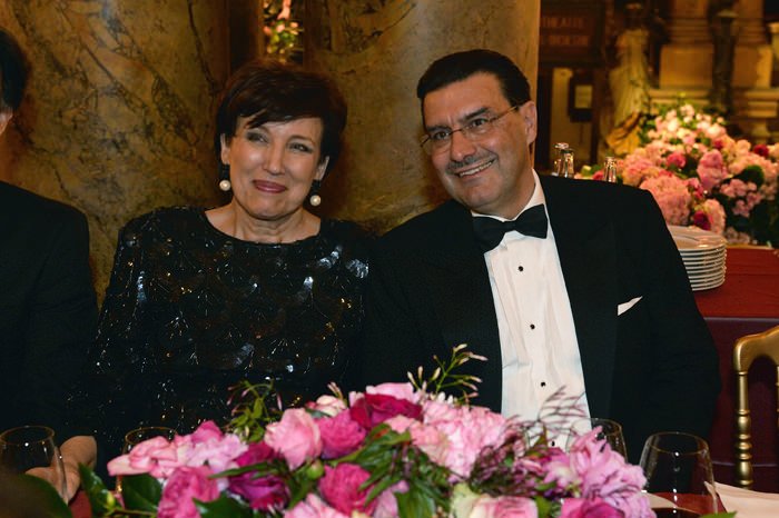 Roselyne Bachelot & Juan Carlos Torres at the Palais Garnier event for Vacheron Constantin