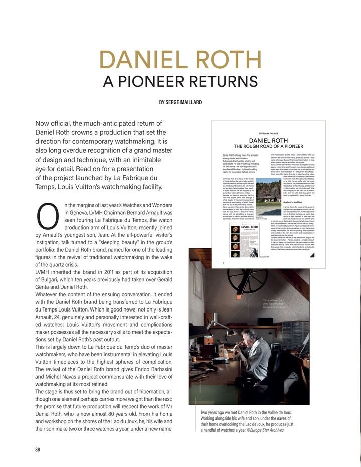 LVMH and the relaunch of Daniel Roth