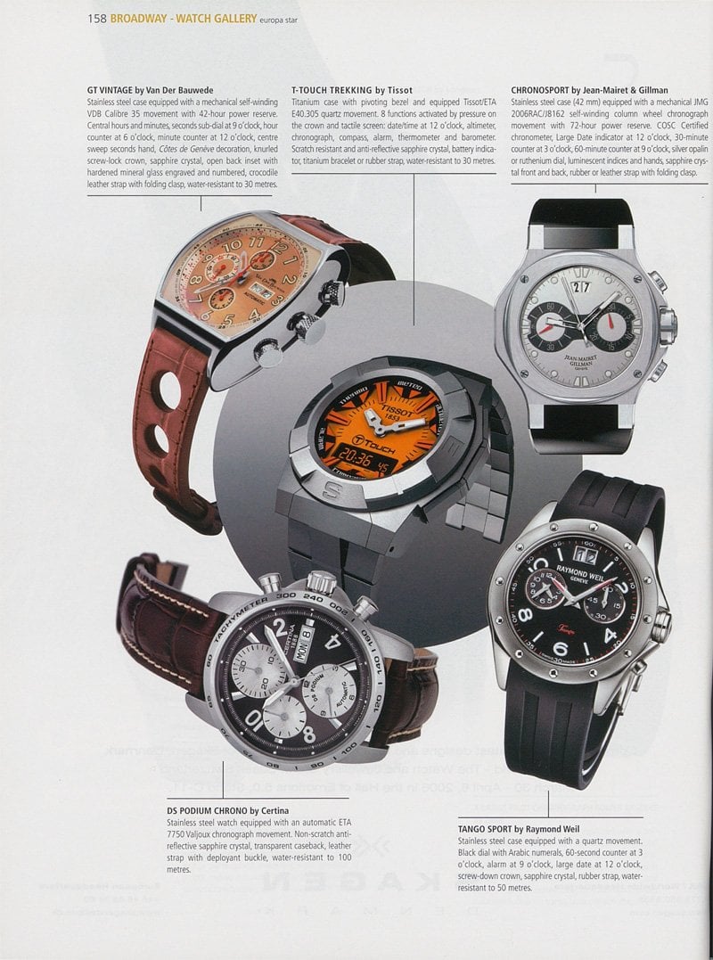 DS Podium Chrono published in Europa Star in 2006