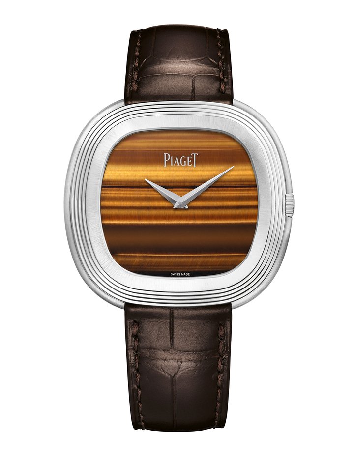 Powered by the Manufacture 501P1 automatic movement, the new Andy Warhol Tiger's Eye watch, Piaget