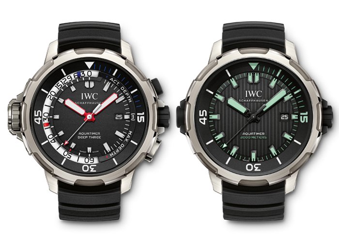  Left: Aquatimer Deep Three by IWC - Right: Aquatimer Automatic 2000 by IWC