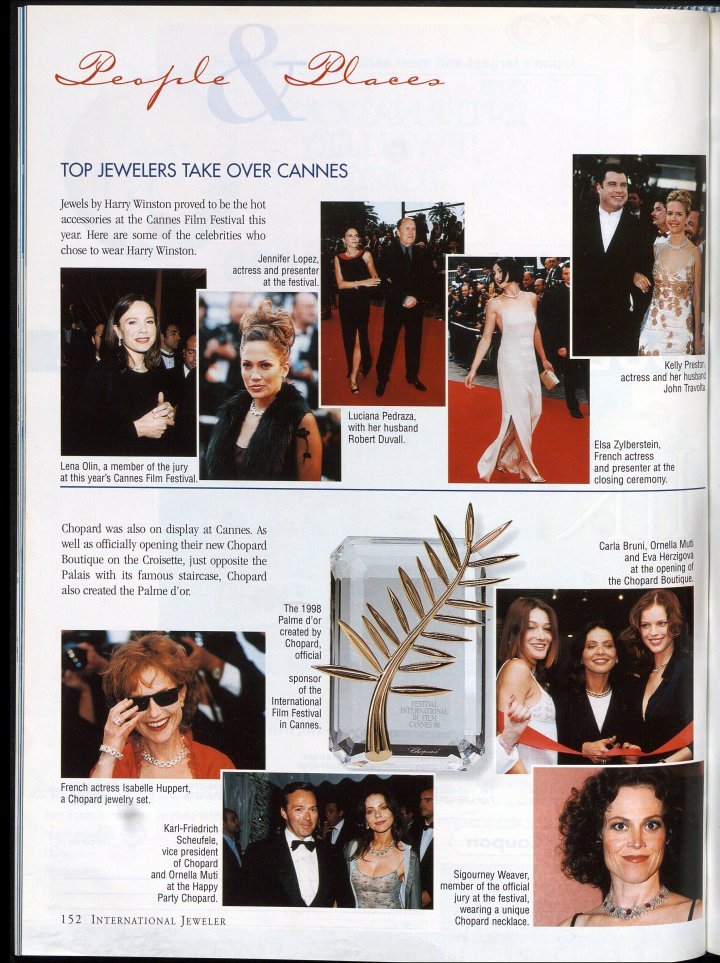 Creator of the Palme d'Or for the Cannes International Film Festival, Chopard is now a leading global brand (1998 archive).