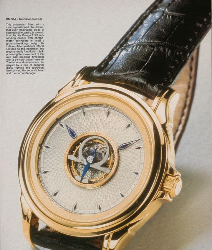 Omega's first Central Tourbillon, presented in Europa Star in 1995. 