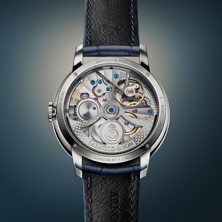 Arnold & Son presents the Globetrotter 42 Steel in Strand Blue & Greenwich Green