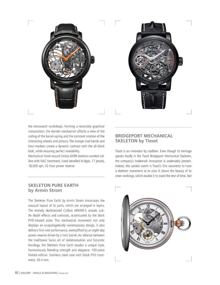 An in-house skeleton movement carries on the tradition of watches by Mr Armin Strom (Europa Star, 2015).