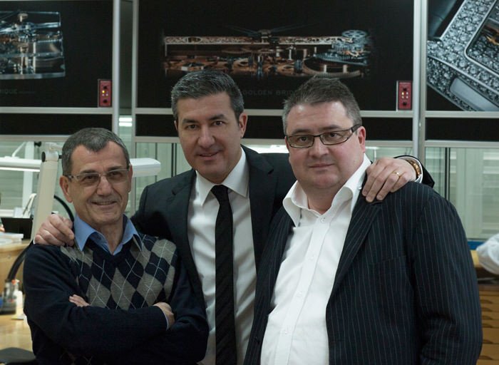 From Left to Right: V. Calabrese, Corum CEO A. Calce, L. Besse
