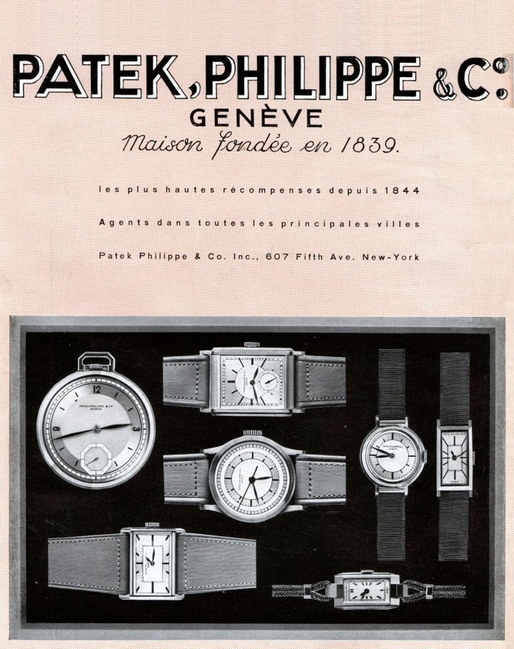1934: The brand new Reference 96, later christened the “Calatrava”, takes centre stage in the photograph. Patek Philippe's communication strategy diverges from other brands, consistently prioritising visuals over text.