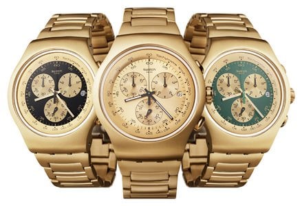 Golden chronographs from Swatch