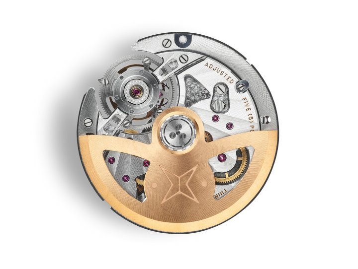 Automatic Tourbillon (28.00mm) Self-winding flying tourbillon, the Seed VMF 3024 movement has numerous advantages. Fitted with a double barrel, a titanium cage, and a variable inertia balance, it remains slim, precise and always robust. Its gold oscillating weight and exceptional finishes make it an extraordinary movement. 