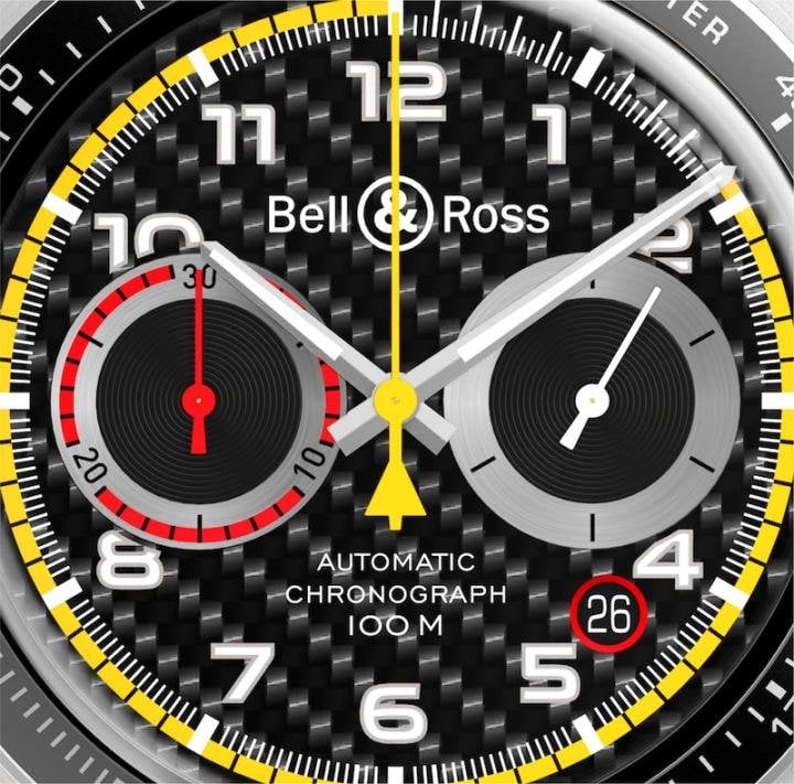 Carbon fibre plays a big part in the newest watch from Bell and Ross