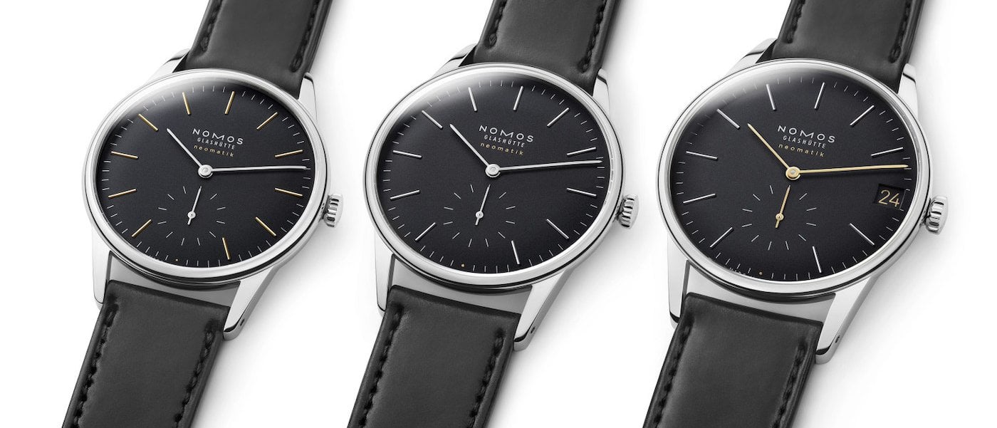 Nomos Glashütte welcomes an Orion neomatik new black trio