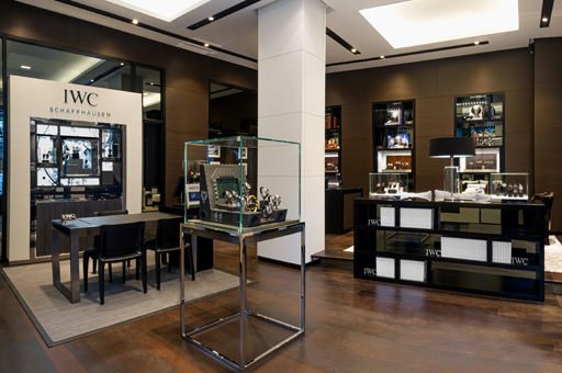 The interior of the IWC store at Bahnhofstrasse 61, Zurich