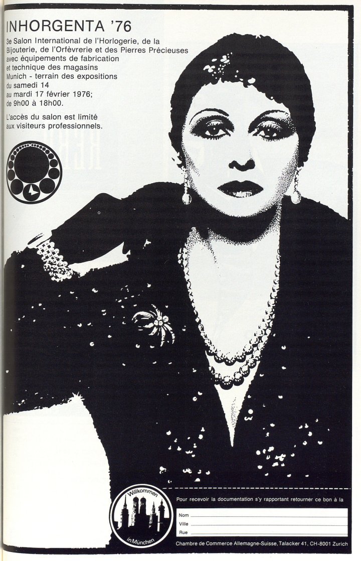 Poster for the 1976 edition of Inhorgenta published in Europa Star's Trade Bulletin