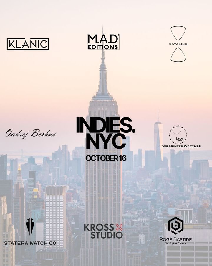 Indies.NYC Returns October 16 with Eight Independent Watchmaking Voices