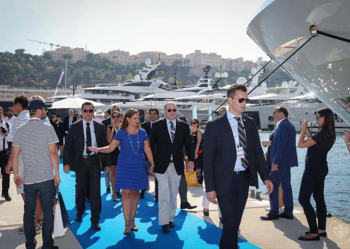 Official visit of Prince Albert II to the Monaco Yacht Show 