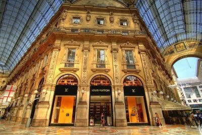 3 Louis Vuitton store in Montenapoleone Street, Milan, the best-known