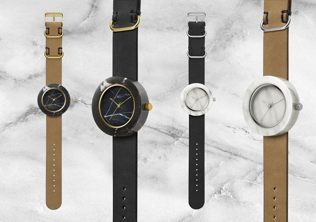The watch has interchangeable straps 