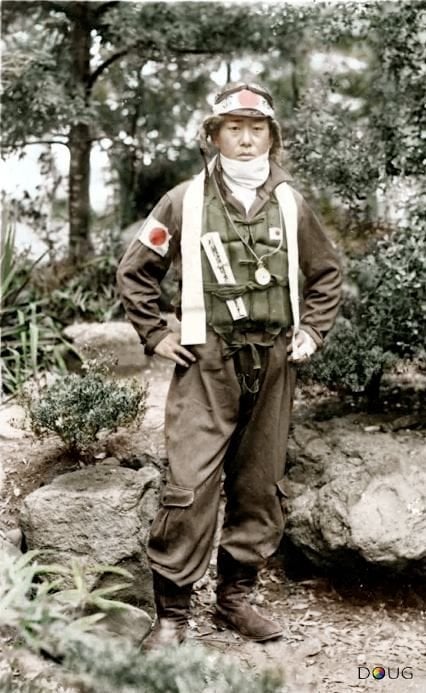Japanese pilot - note the pocket watch around his neck