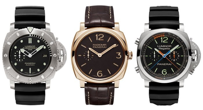 From Left to Right: Submersible, Radiomir & Chrono - Panerai 2013 Novelties