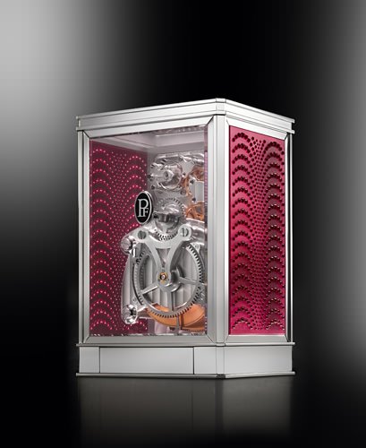 The limited-series Lalique version of the Parmigiani Fleurier 15-day clock
